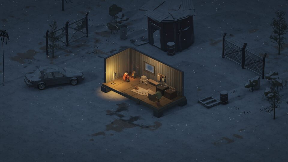 Nine Winters 컨테이너 거처, 눈 오는 밤 · 넓은 시점